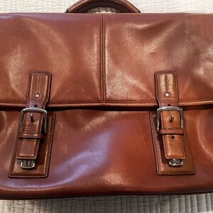 Coach Brown Leather Men's Briefcase F06455/missing shoulder strap